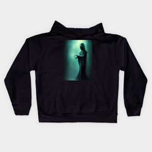 MONKS GREEN EYED GHOST ON HALLOWEEEN Kids Hoodie